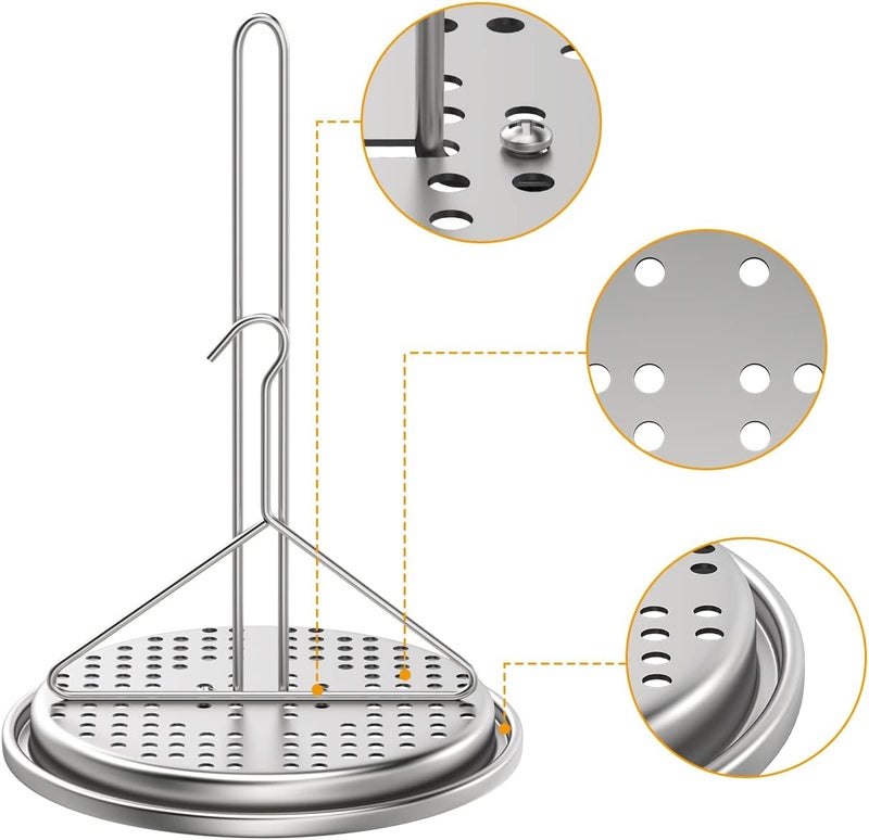 BBQ-PLUS Turkey Chicken Poultry Deep Frying Rack and Handle Lifter Hook for Deep Fry Pot Grill, Turkey Frying Stand Kits and Turkey Fryer Thermometer with Pot Clip for Turkey Chicken Fryer Accessories - Image 4